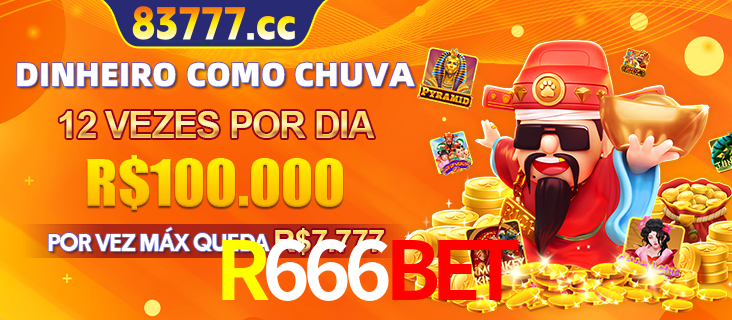 Banner do programa de recompensas Recomende para amigos do R666BET, detalhando os bônus por convidar amigos, com prêmios que chegam a R$288.888.