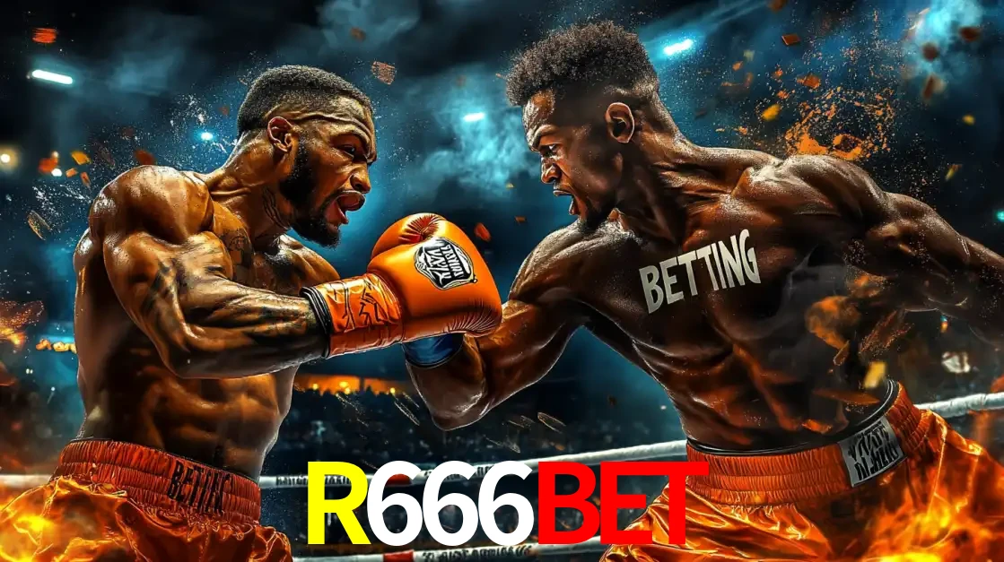 Dois boxeadores em uma luta intensa e explosiva, representando a adrenalina e as oportunidades de apostas em esportes de combate disponíveis na plataforma R666BET.