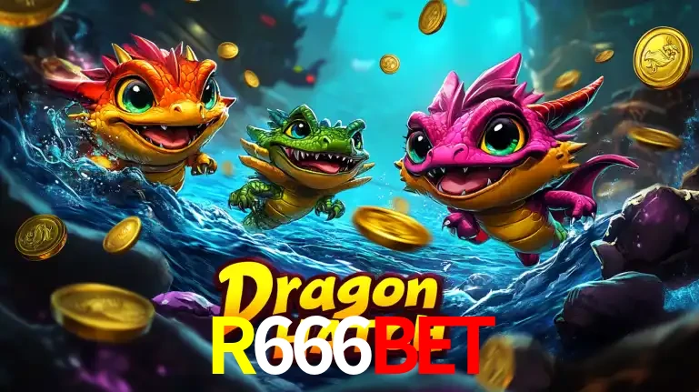 Arte promocional do jogo Dragon Hatch com três adoráveis dragões bebês nadando entre moedas de ouro, um dos slots mais divertidos para jogar no cassino R666BET.